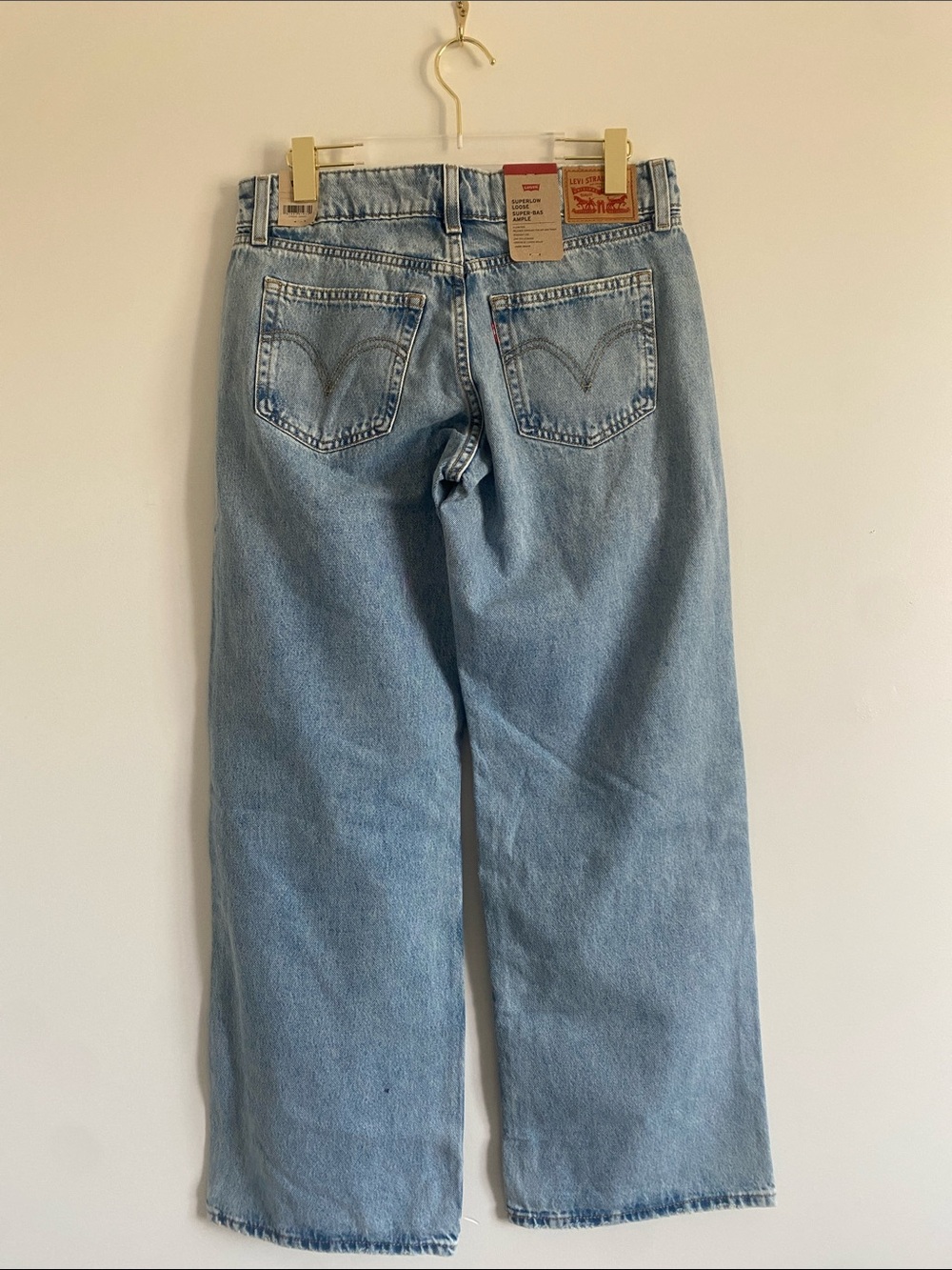 Levi’s 100% Cotton Wide Leg Superlow Jeans Mid Wash - Picture 4 of 5